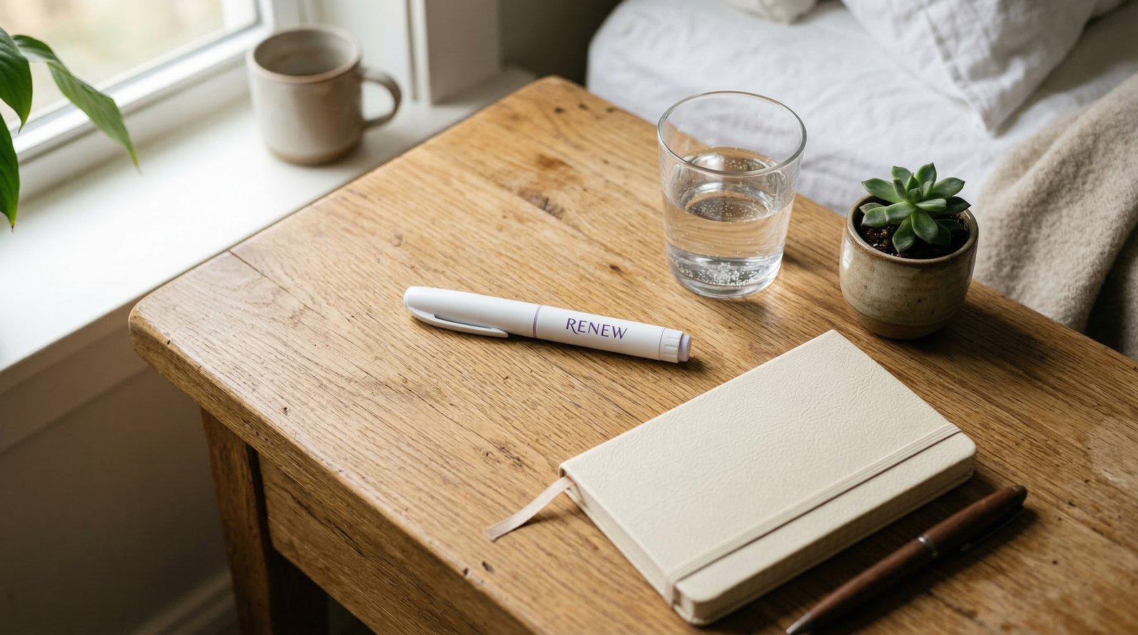 RENEW pen on nightstand